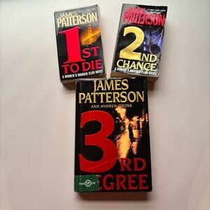 James Patterson Set of 3 Books, 1st to Die, 2nd Chance, 3rd Degree, Thrillers